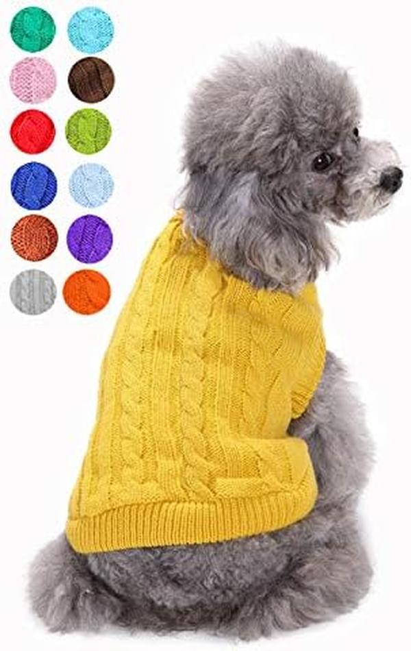 Picture of Nuegear TM57883 Cute Knitted Warm Pet Dog Sweater&#44; Yellow - 2XS