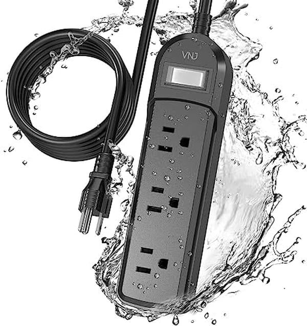 Picture of Nuegear TM57912 10 ft. Outdoor Extension Cord 3 Outlets 1875W Overload Protection&#44; Shock Prevention Surge Protector Power Strip&#44; Black