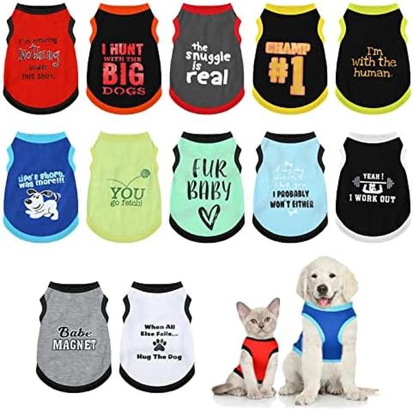 Picture of Nuegear TM57922 Printed Clothes with Funny Letters Summer Pet T Shirts - Extra Small