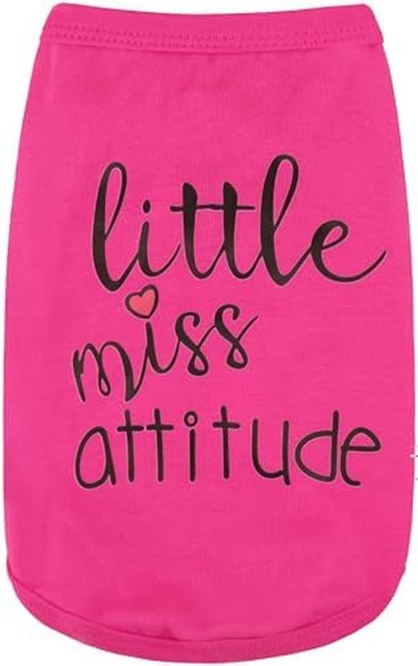 Picture of Nuegear TM57618 Little Miss Attitude Slogan Print Dog Shirt&#44; Rose Red - Extra Large