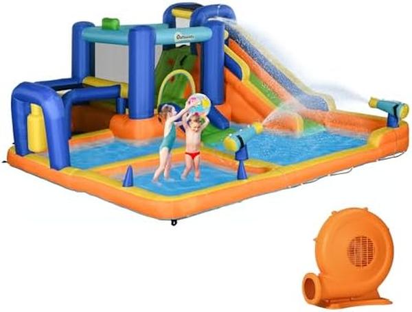 Picture of Nuegear TM57716 Dolphin Bounce House Inflatable Slide with Party Light&#44; Blower&#44; Ball Pit for Kids 2-12