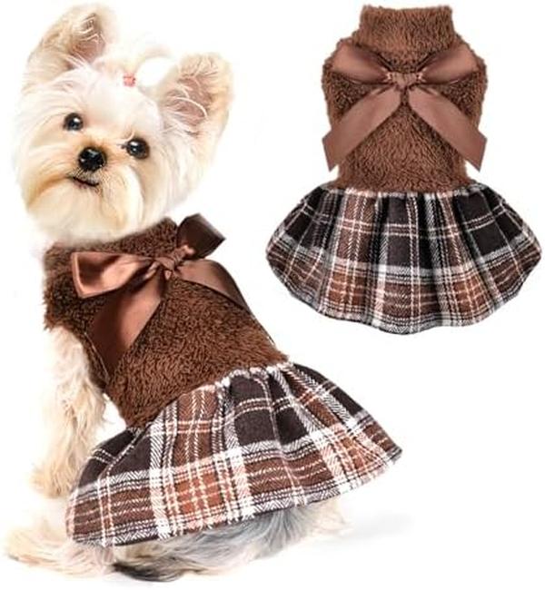Picture of Nuegear TM58014 Winter Flannel Warm Pet Puppy Dog Sweater&#44; Brown - Extra Small