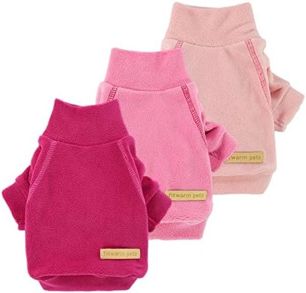 Picture of Nuegear TM57721 Turtleneck Pack Classic Fleece Dog Sweater&#44; Pink&#44; Rose & Baby Pink - Medium
