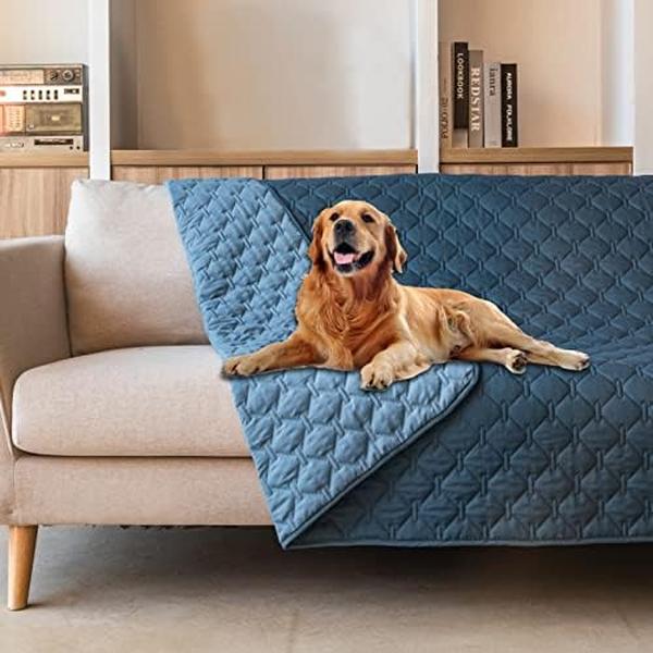 Picture of Nuegear TM58059 52 x 82 in. Double-Sided Waterproof Dog Bed Cover Pet Blanket Sofa Couch Furniture Protector&#44; Dark Blue & Light Blue