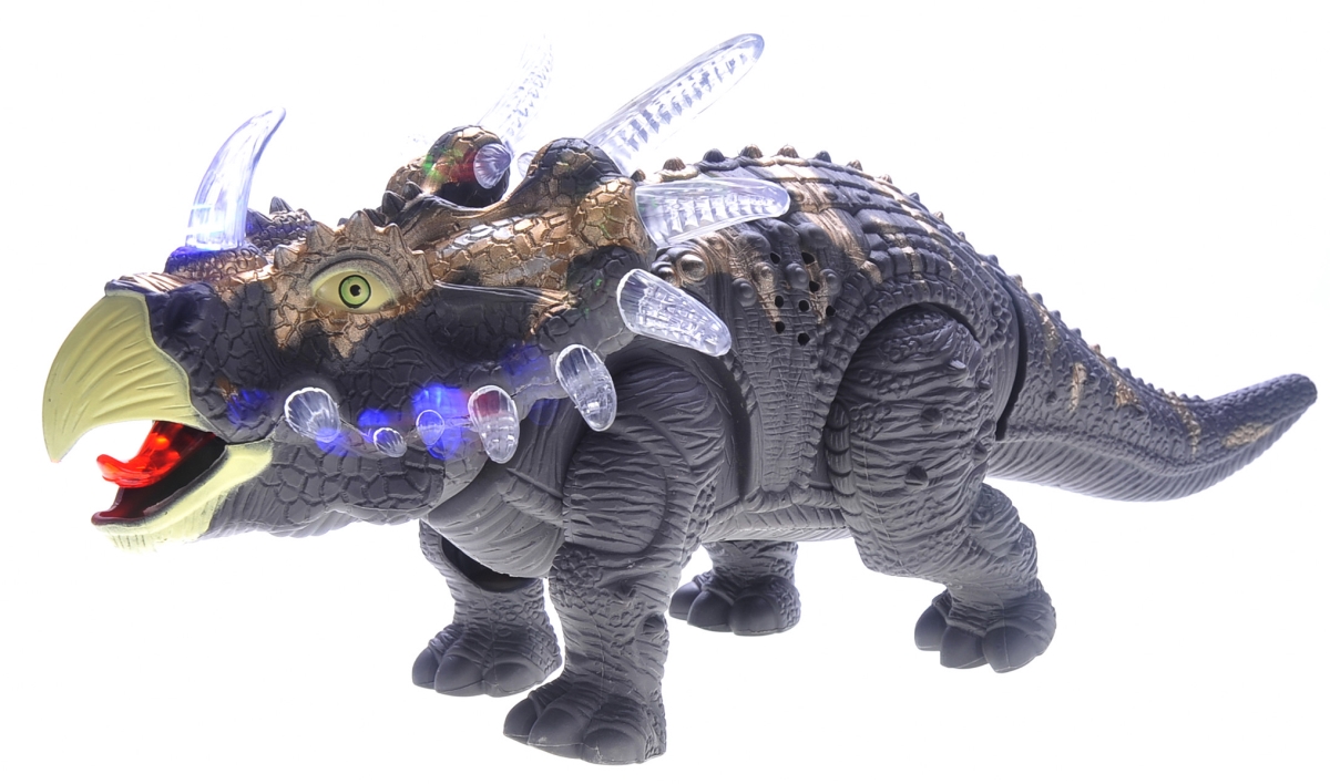 Picture of Netjett XS66997 UNO1RC Kids Boys & Girls Walking Triceratops Dinosaur Toy with Lights & Sounds - Gray