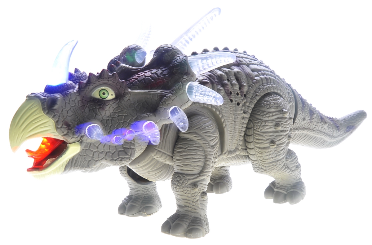Picture of Netjett XS66998 UNO1RC Kids Boys & Girls Walking Triceratops Dinosaur Toy with Lights & Sounds - Green
