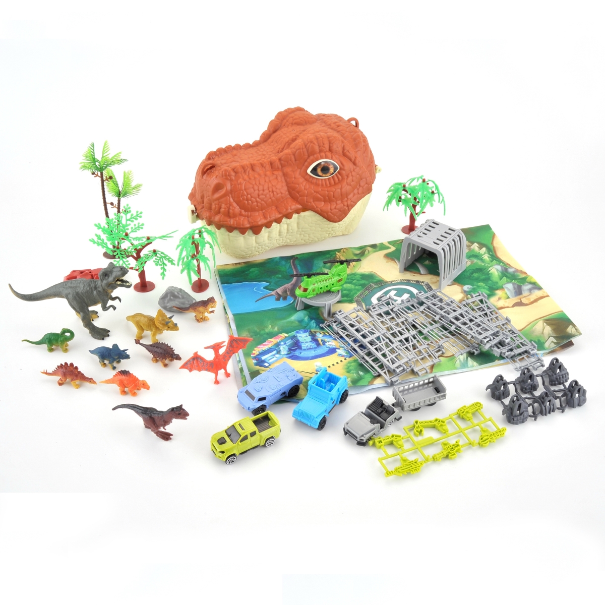 Picture of Netjett XS67011 UNO1RC Kids Boys & Girls Military Dinosaur Toy Playset with Storage Case - 49 Piece