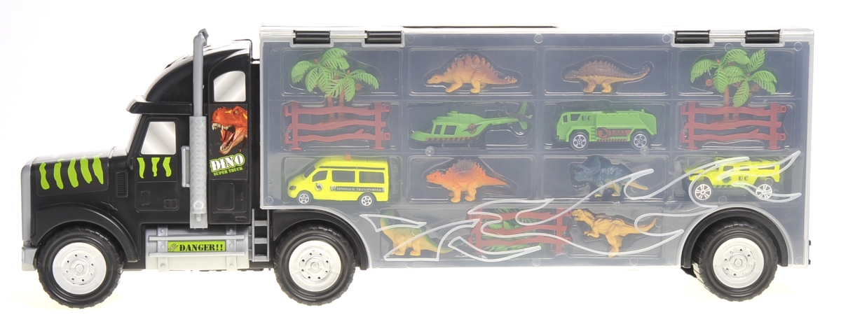 Picture of Netjett XS67260 UNO1RC Kids Boys & Girls 22 in. Transport Dinosaurs Car Carrier Truck Toy with Includes Dinosaur Toys&#44; Cars & Helicopter
