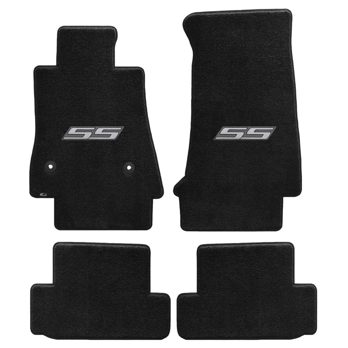 2016-On Ebony Ultimat Camaro SS Silver Logo Mats - Ebony - 4 Piece