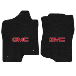 2007-2013 Ebony Ultimat Sierra Fronts Crew Red GMC Cab Plain Logo Mats