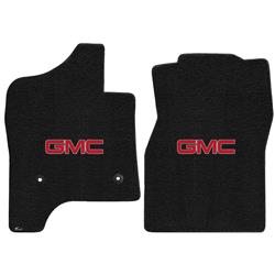 1500 2014-On Ebony Ultimat Sierra Front Double or Crew Cab Plain Red GMC logo Mats
