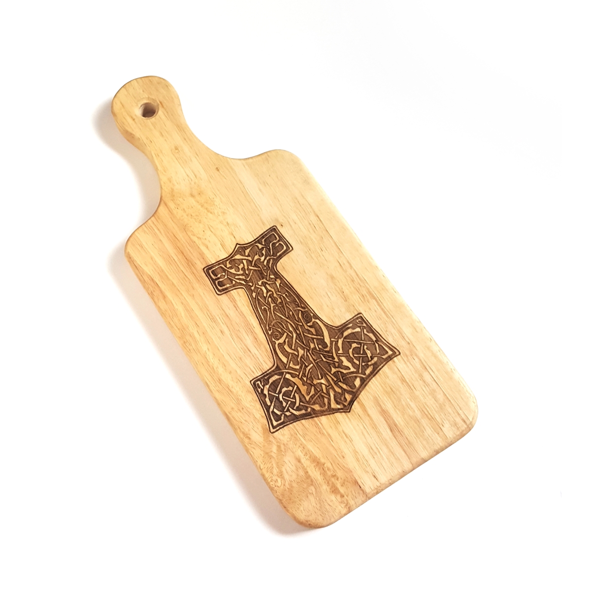 Picture of Lyoncraft CBMJ01 Mjolnir Thors Hammer Engraved Wooden Cheese Board