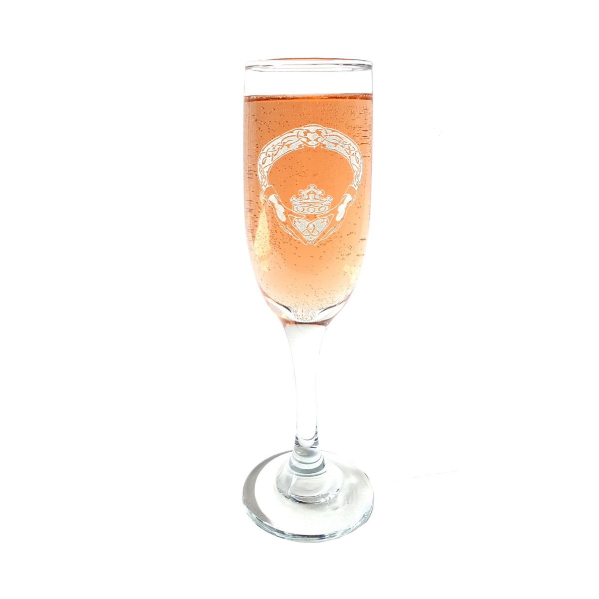Picture of Lyoncraft CHCG01 6 oz Irish Claddagh Engraved Champagne Flute Glass