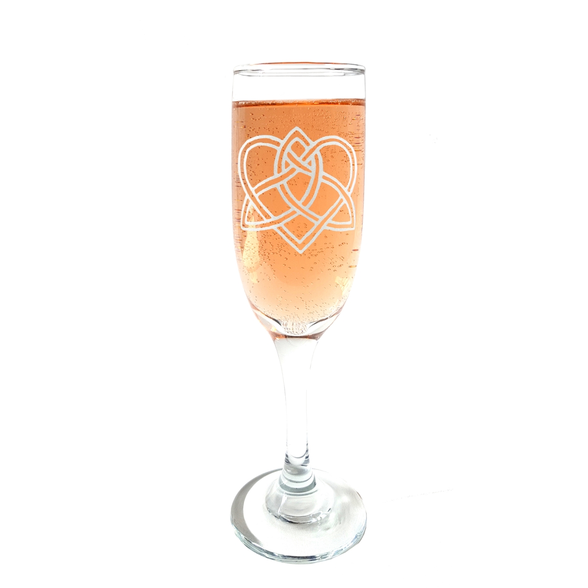 Picture of Lyoncraft CHLK01 6 oz Celtic Love Knot Engraved Champagne Flute Glass