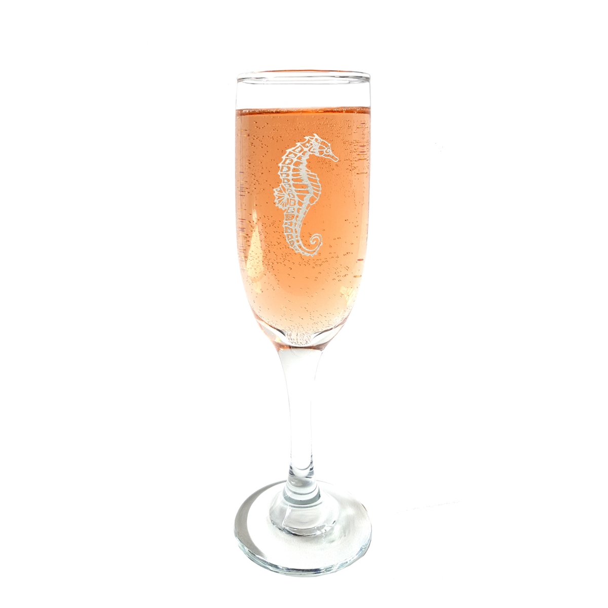 Picture of Lyoncraft CHSE01 6 oz Seahorse Engraved Glass Champagne Flute