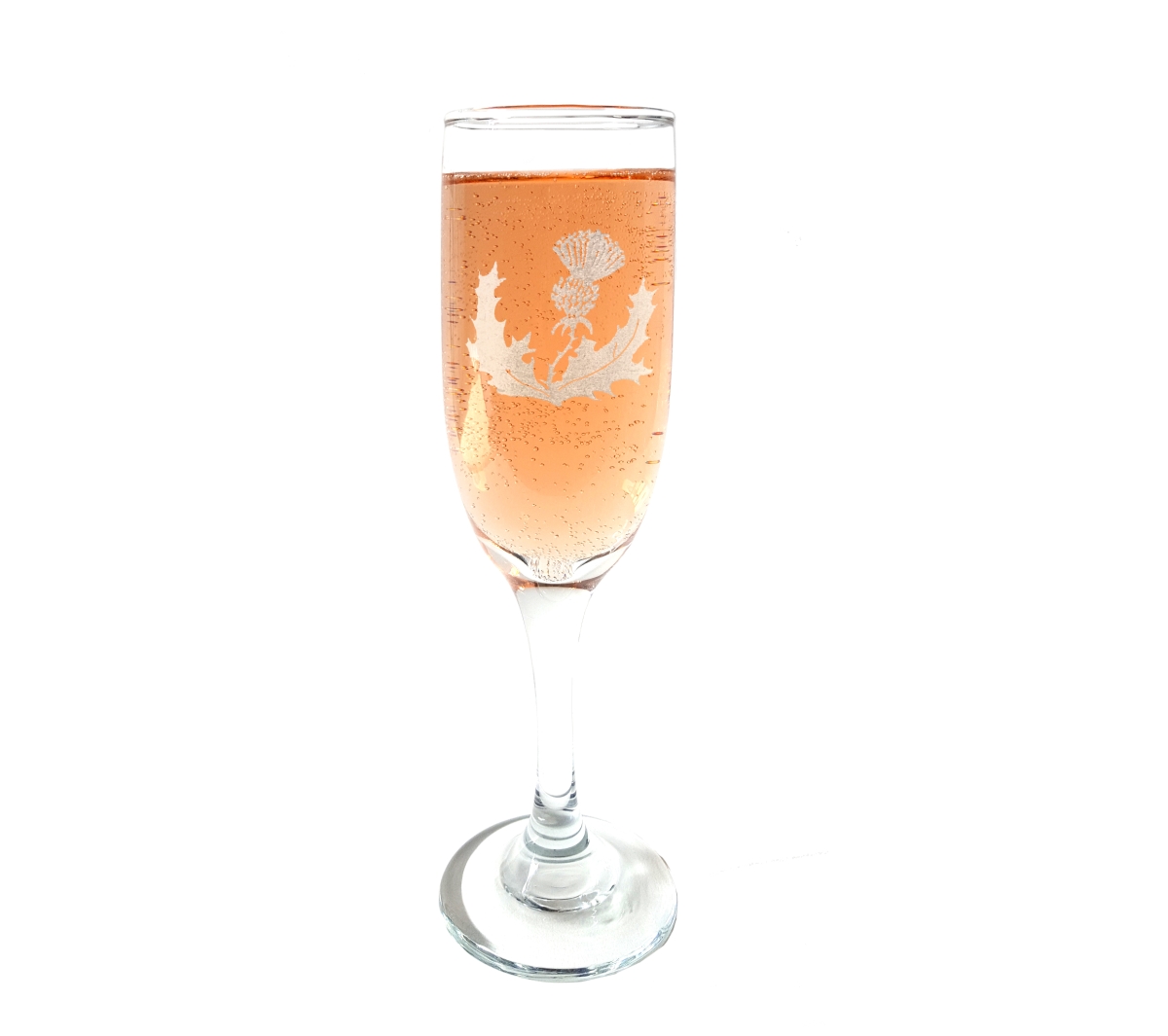 Picture of Lyoncraft CHTH01 6 oz Scottish Thistle Engraved Champagne Flute Glass