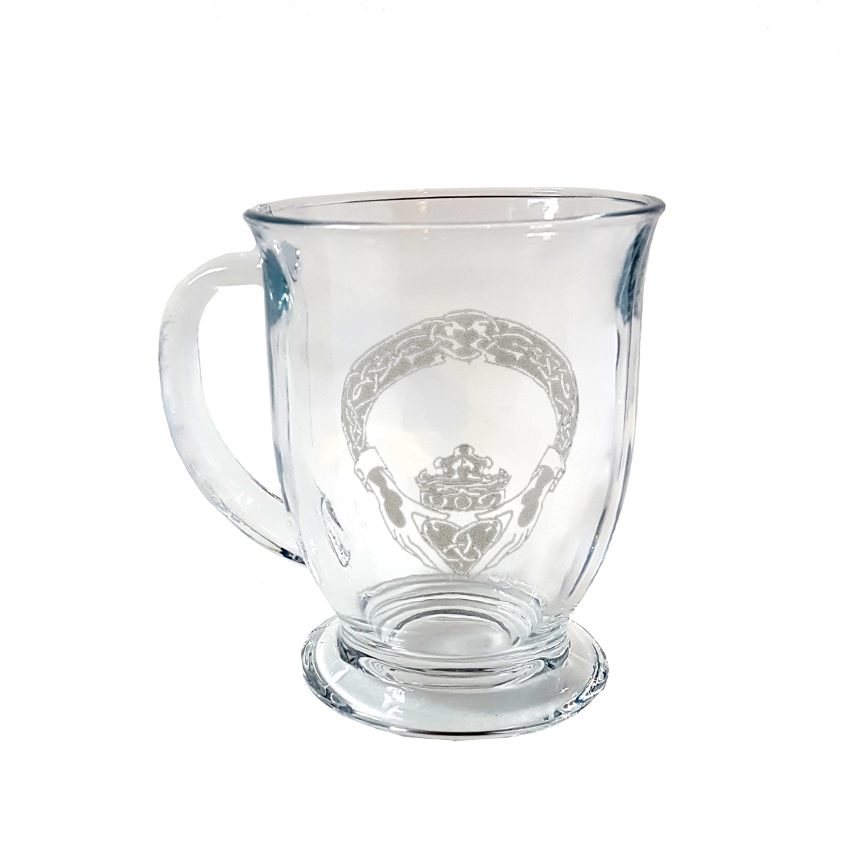 Picture of Lyoncraft COCG01 16 oz Irish Claddagh Engraved Glass Coffee Mug