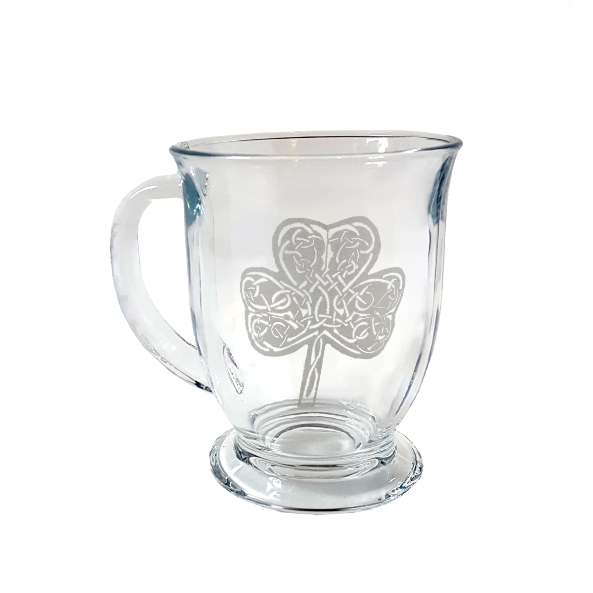 Picture of Lyoncraft COCL01 16 oz Celtic Clover Engraved Glass Coffee Mug