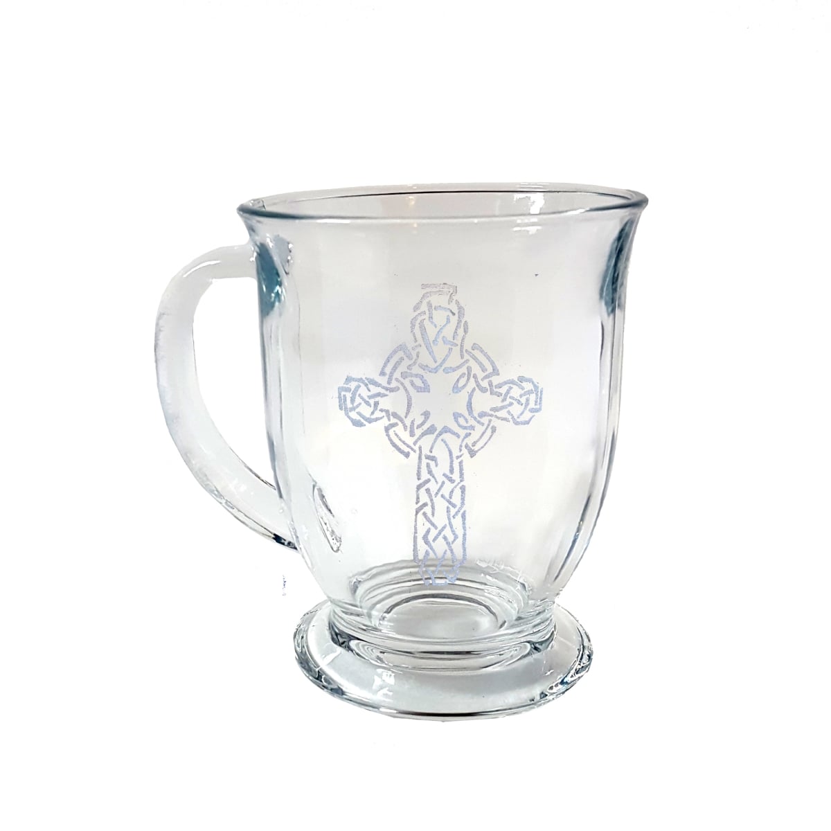 Picture of Lyoncraft COCR02 16 oz Celtic Cross Engraved Glass Coffee Mug