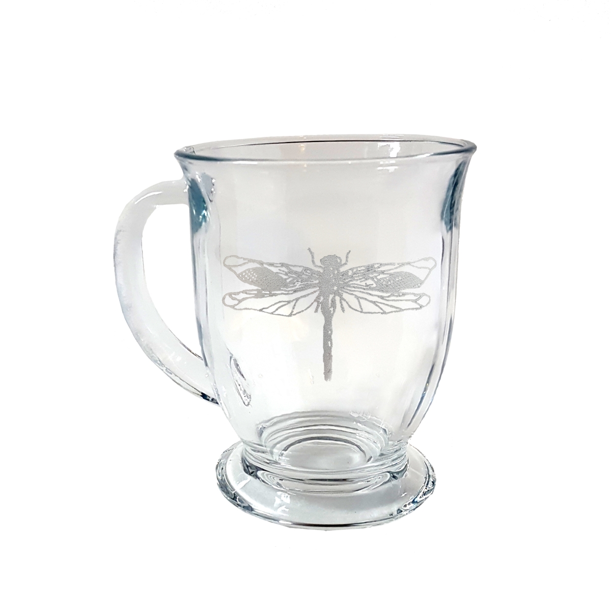 Picture of Lyoncraft CODF01 16 oz Dragonfly Engraved Glass Coffee Mug