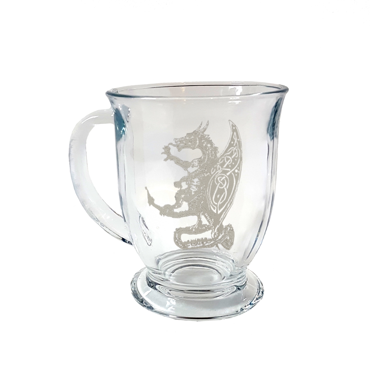 Picture of Lyoncraft CODG01 16 oz Celtic Dragon Engraved Glass Coffee Mug