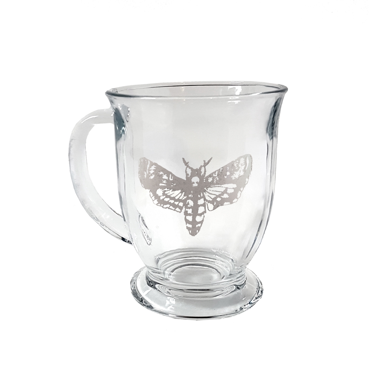 Picture of Lyoncraft CODM01 16 oz Hawk Moth Engraved Glass Coffee Mug