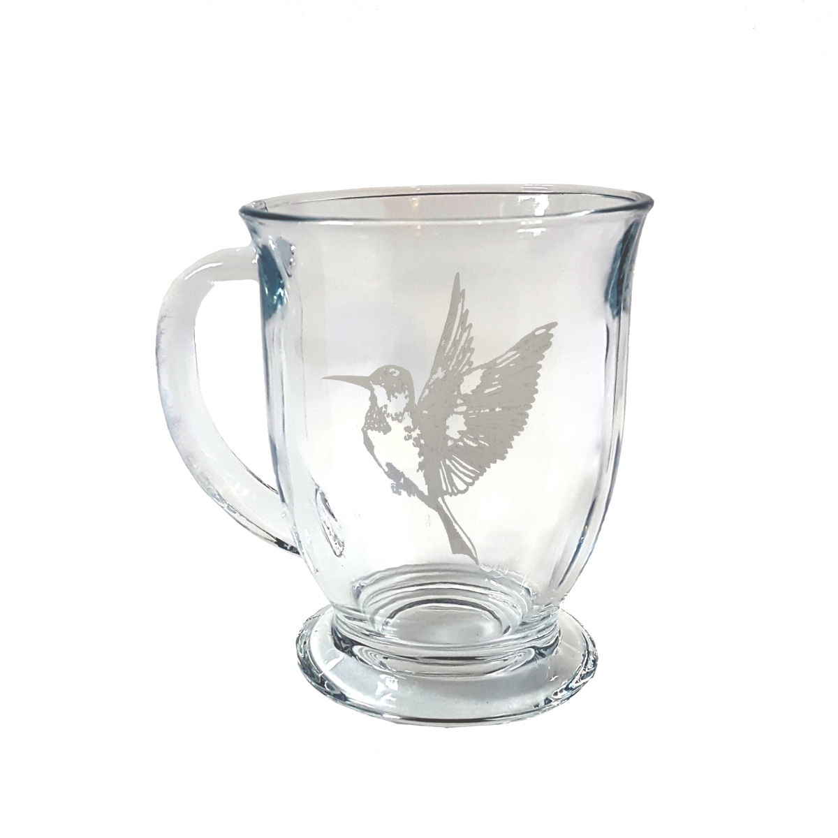 Picture of Lyoncraft COHU01 16 oz Hummingbird Engraved Glass Coffee Mug