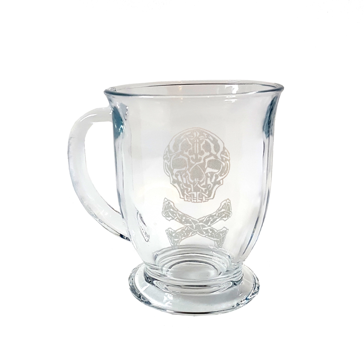 Picture of Lyoncraft COJR01 16 oz Jolly Roger Engraved Glass Coffee Mug