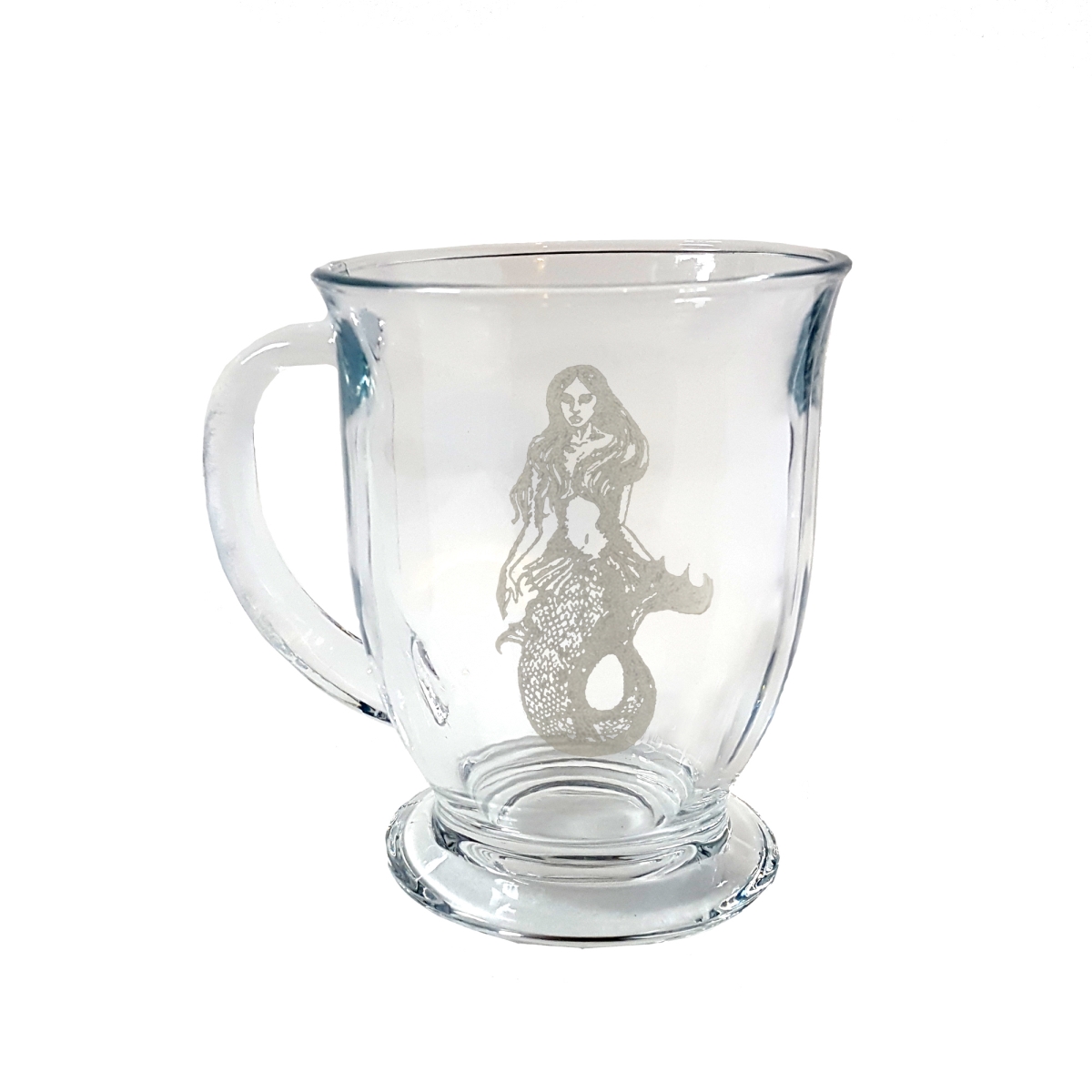 Picture of Lyoncraft COME01 16 oz Mermaid Engraved Glass Coffee Mug