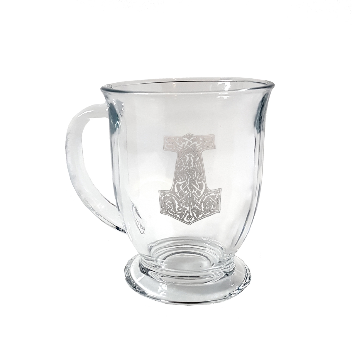 Picture of Lyoncraft COMJ01 16 oz Mjolnir Thors Hammer Engraved Glass Coffee Mug