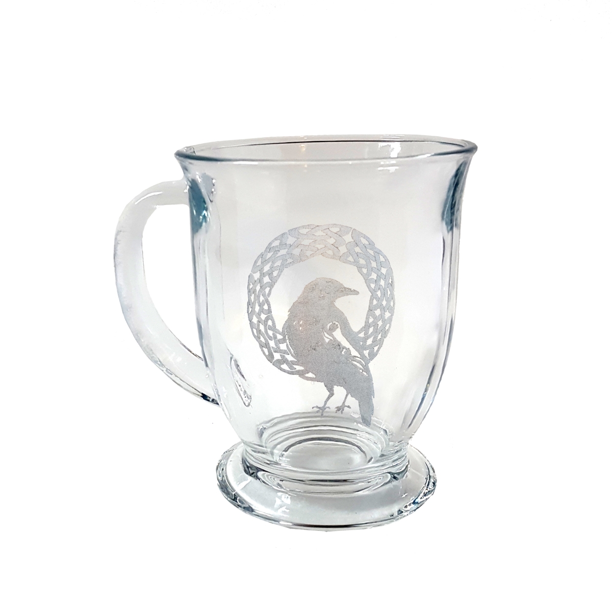 Picture of Lyoncraft CORV01 16 oz Celtic Raven Engraved Glass Coffee Mug