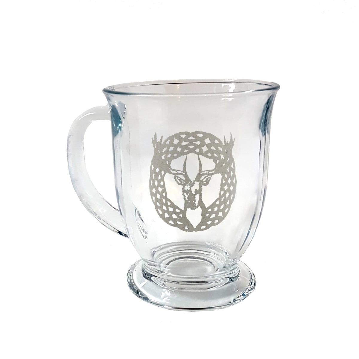 Picture of Lyoncraft COSG01 16 oz Celtic Stag Engraved Glass Coffee Mug