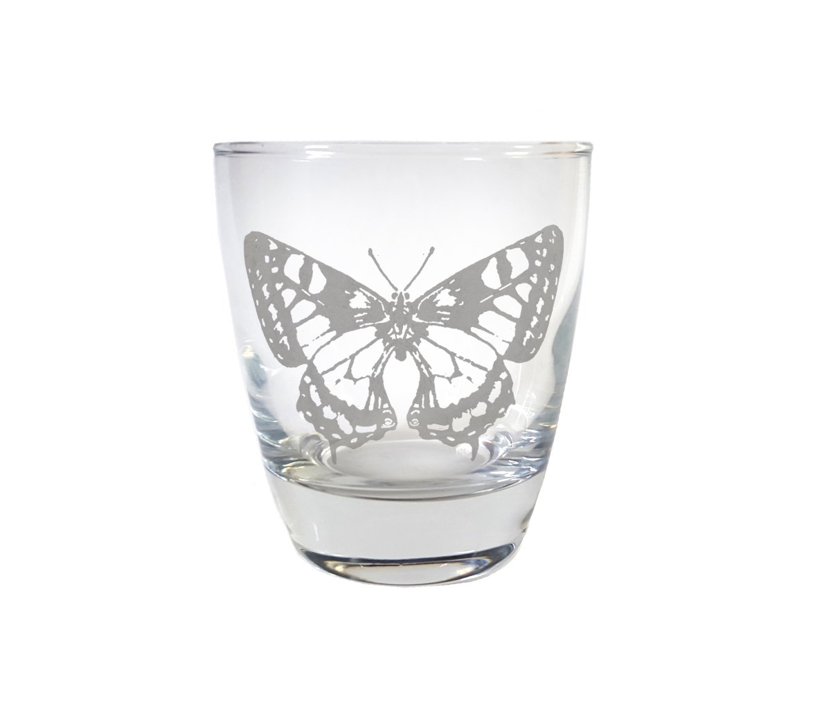 Picture of Lyoncraft LBBF01 10 oz Butterfly Engraved Lowball Glass