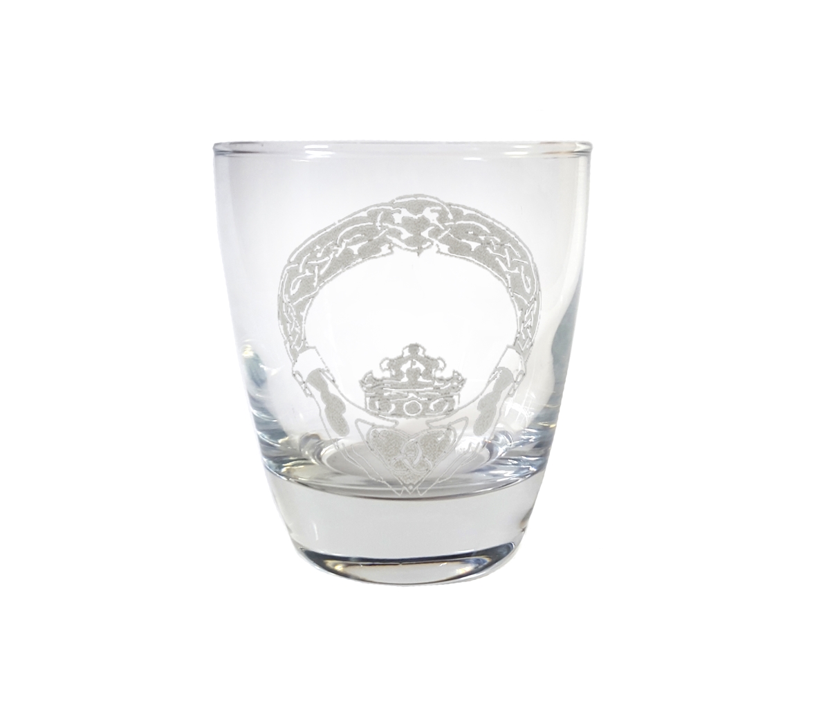 Picture of Lyoncraft LBCG01 10 oz Claddagh Engraved Lowball Glass