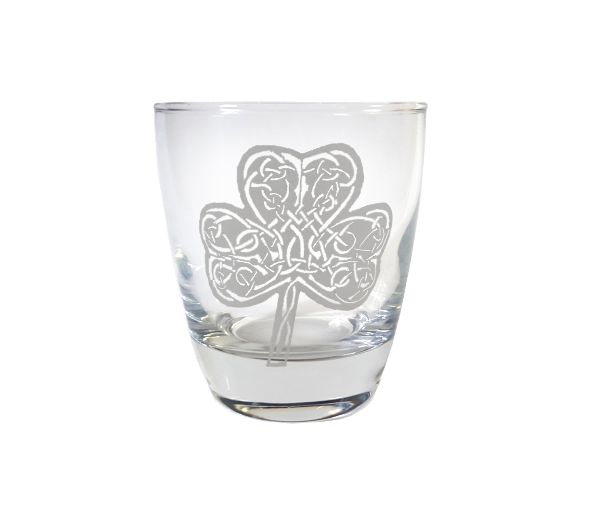 Picture of Lyoncraft LBCL01 10 oz Celtic Clover Engraved Lowball Glass
