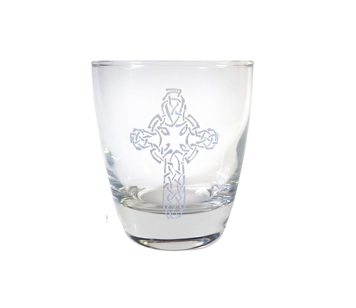 Picture of Lyoncraft LBCR02 10 oz Celtic Cross Engraved Lowball Glass