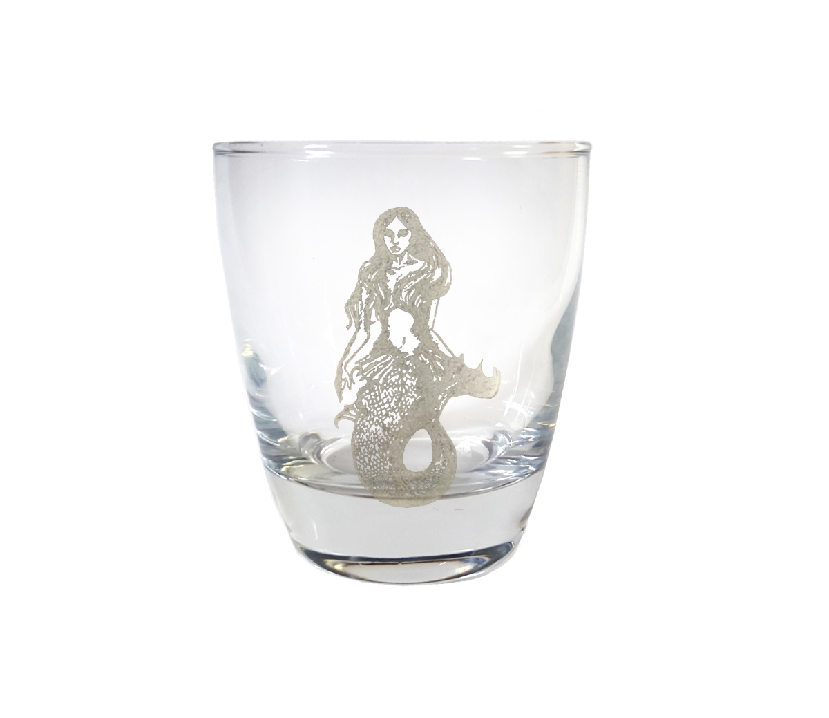 Picture of Lyoncraft LBME01 10 oz Mermaid Engraved Lowball Glass