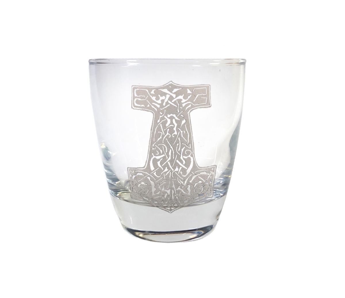 Picture of Lyoncraft LBMJ01 10 oz Mjolnir Thors Hammer Engraved Lowball Glass