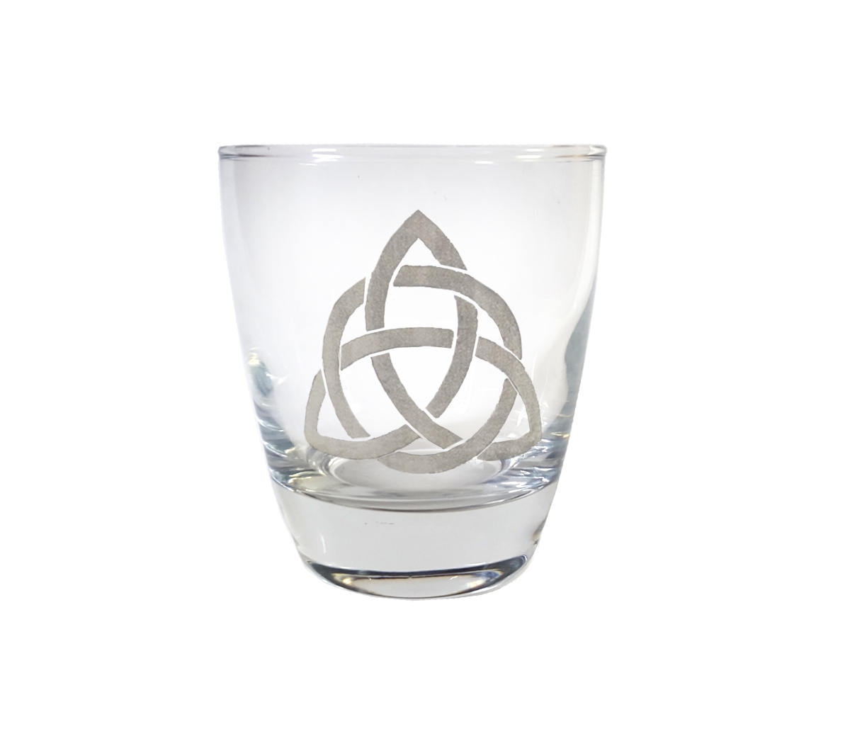 Picture of Lyoncraft LBTR01 10 oz Trinity Knot Engraved Lowball Glass