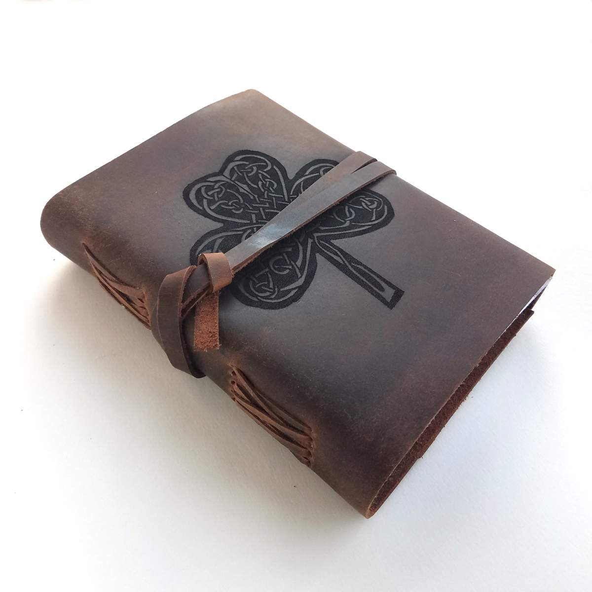 LJCl01 Celtic Clover Unlined Leather Journal Book