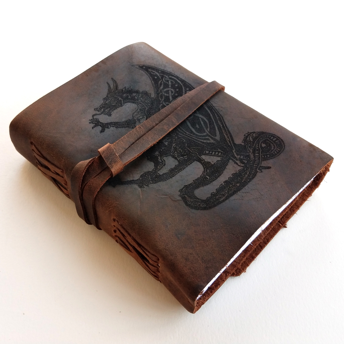 LJDG01 Celtic Dragon Unlined Leather Journal Book