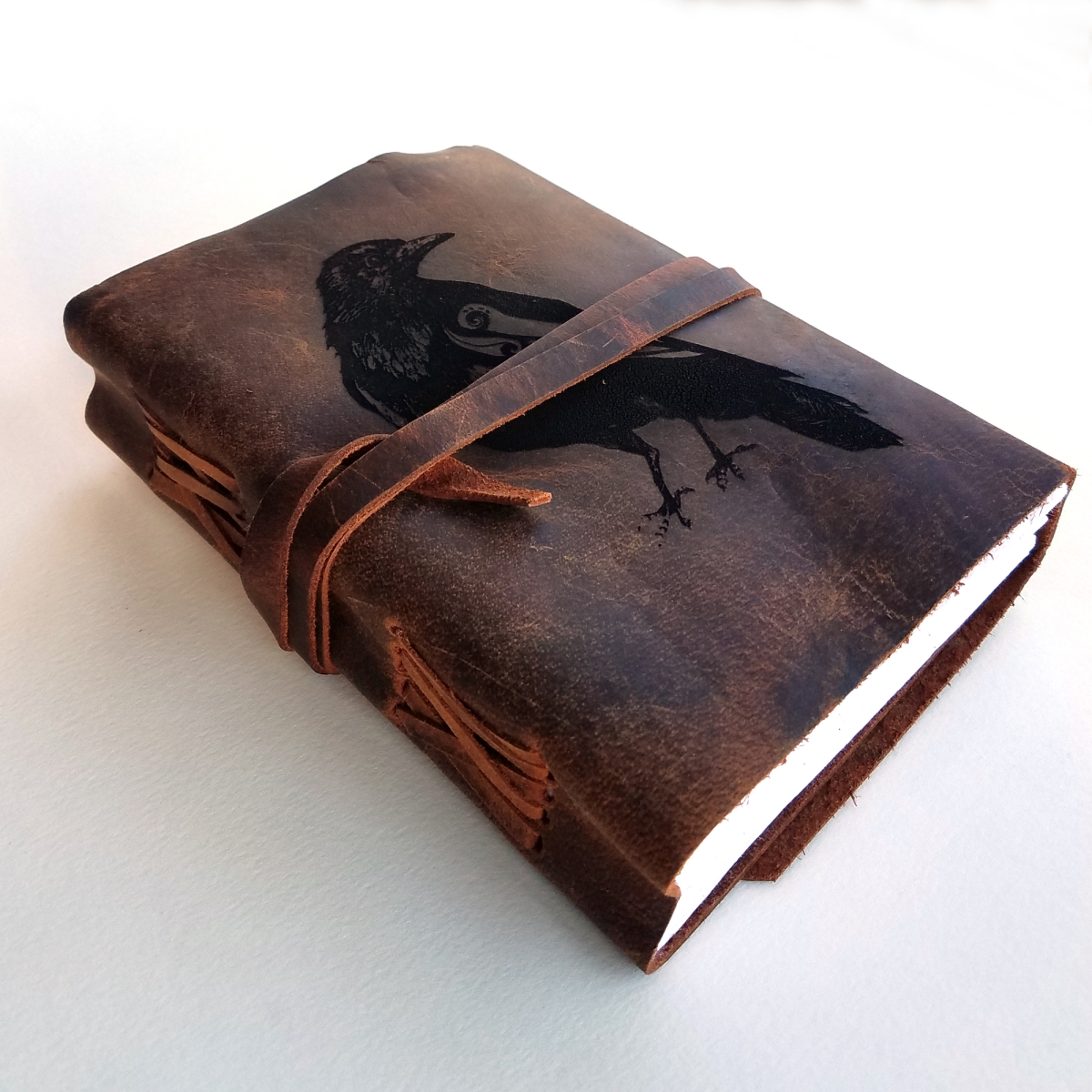 LJRV02 Raven Unlined Leather Journal Book