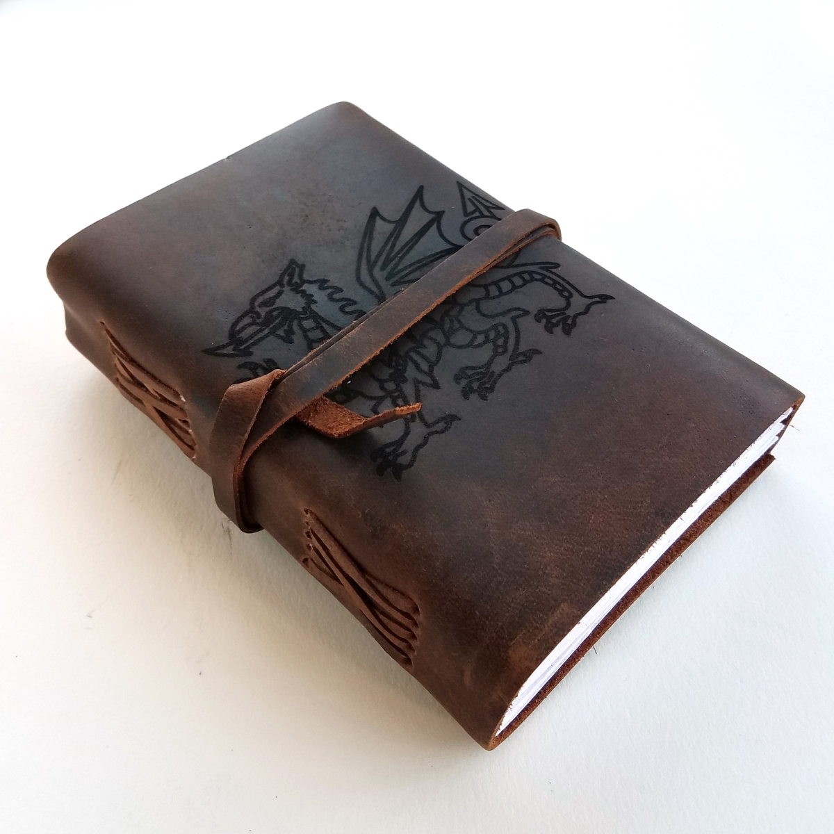 LJWD01 Welsh Dragon Unlined Leather Journal Book