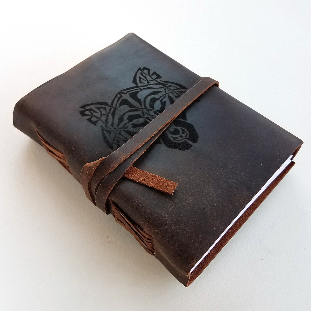 LJWO01 Celtic Wolf Unlined Leather Journal Book