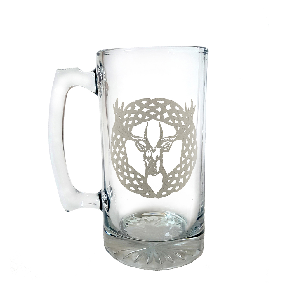 Picture of Lyoncraft LSSG01 26 oz Celtic Stag Engraved Stein Glass