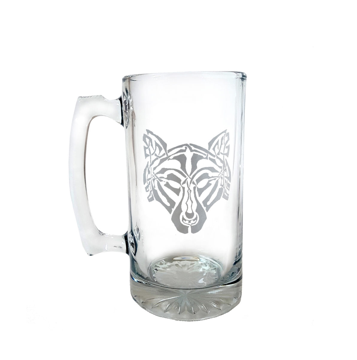Picture of Lyoncraft LSWO01 26 oz Celtic Wolf Engraved Stein Glass