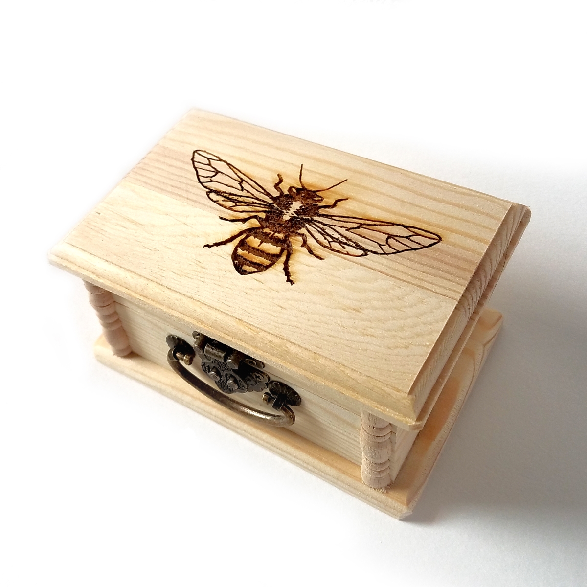 Honey Bee Engraved Wooden Box