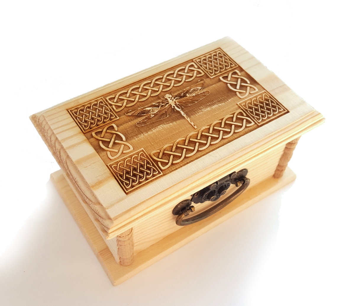MBDF03 Celtic Dragonfly Engraved Wooden Box