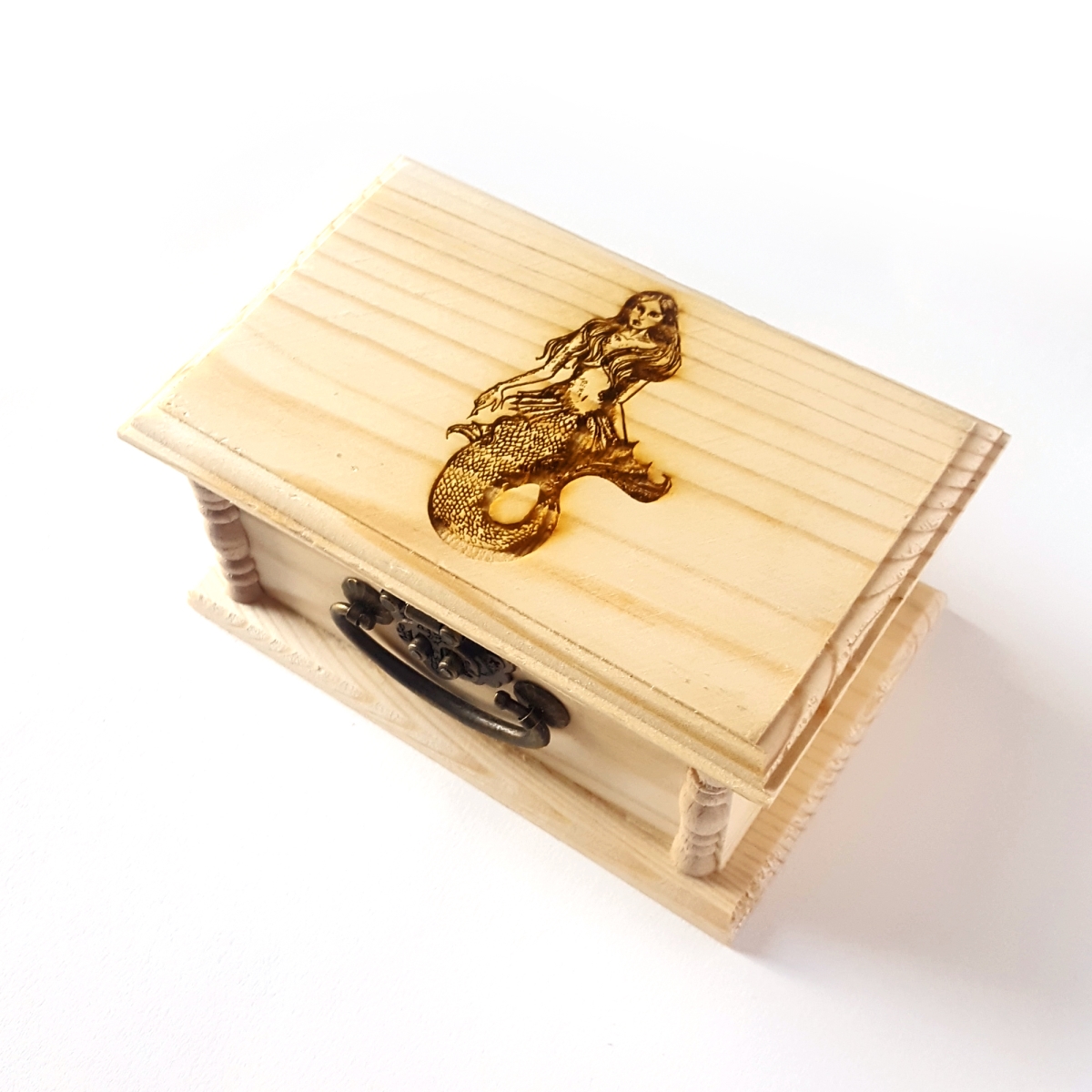 Mermaid Engraved Wooden Box