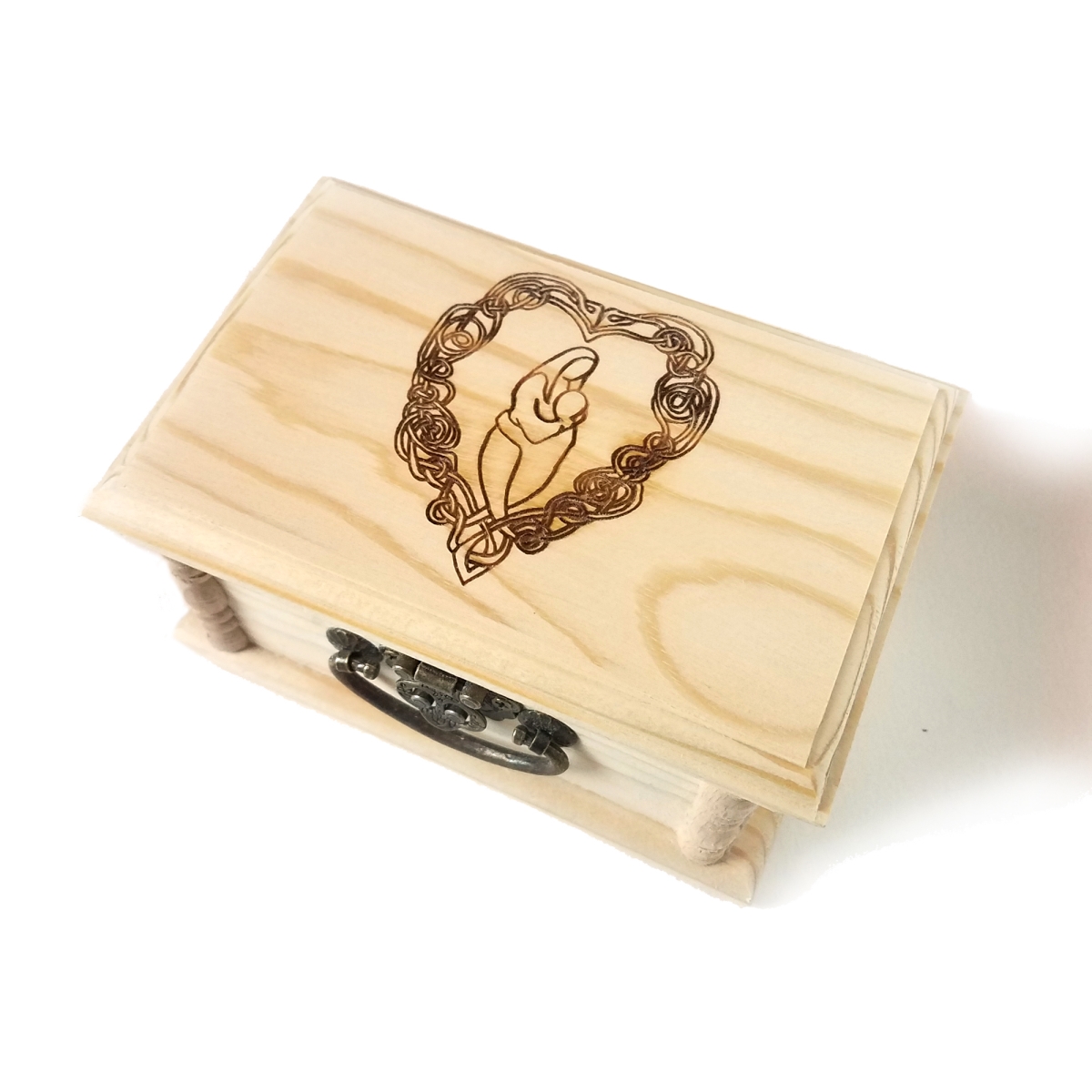 Celtic Mother & Child Knot Engraved Wooden Box